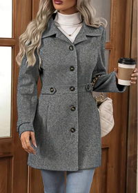 Hanna | Eleganter Tweed-Wintermantel Damen modern in Grau