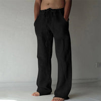 Herren Freizeithose im Japanischen Stil – Locker, Atmungsaktiv & Modern für Alltag und Urlaub in Schwarz