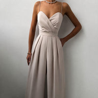 Becca - Stilvoller Jumpsuit mit hoher Taille in Beige