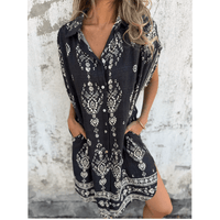 Alina | Luftiges Sommerkleid mit Taschen in Schwarz
