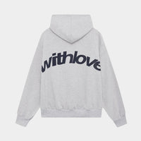 Angelika | Damen Oversized Bedruckter Kapuzenpullover in Grau