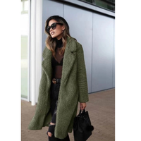 Anneliese | Warme Teddy Winterjacke in Armeegrün
