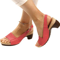 Annika | Damen Keilabsatz Slingback Sandaletten in Rot