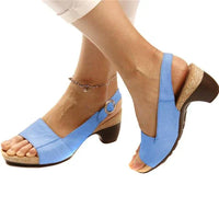 Annika | Damen Keilabsatz Slingback Sandaletten in Blau