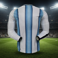 Argentinien Weltmeisterschaft Trikot 2026 Fußballtrikot Herren Kurzarm in Blau-Weiß - Langarm