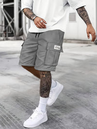 Herren Kordelzug mit Taschen Kurze Hosen in Grau