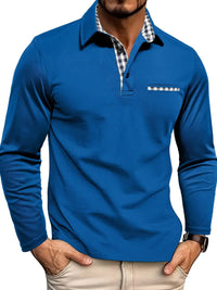 Elyo -Poloshirt mit langen Ärmeln in Dunkelblau