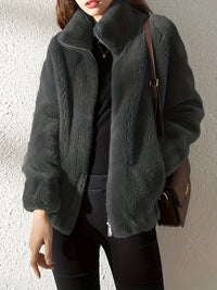 Paula | Stylische Winterjacke Damen mit Reißverschluss in Schwarz