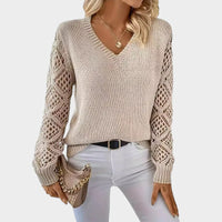 Anikka | Klassisches Stricktop in Beige