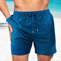 Benedikt | Herren Badeshorts mit Innenfutter in Dunkelblau