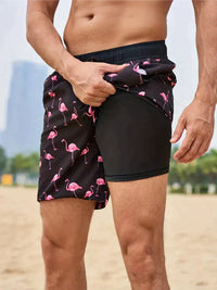 Benedikt | Herren Badeshorts mit Innenfutter in Schwarz