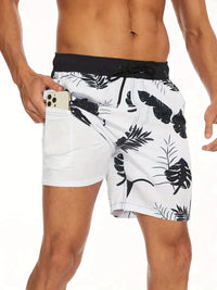 Benedikt | Herren Badeshorts mit Innenfutter in Weiß