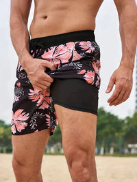 Benedikt | Herren Badeshorts mit Innenfutter in Rosa