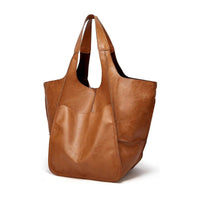 Charlotte | Übergroße Veganleder Tote Bag mit Magnetverschluss in Kastanie