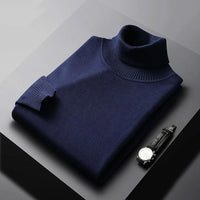 Bertram | Herren Rollkragenpullover Langarm in Dunkelblau