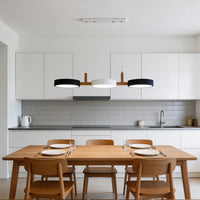Moderne Metall Pendelleuchte Zylinder Deckenlampe minimalistisch in Schwarz-Weiß-Schwarz