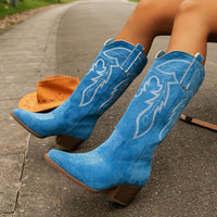 Blythe | Damen Westernstiefel mit weiter Wadenpassform in Königsblau