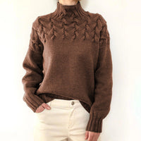 Elva | Gemütlicher Damen-Rollkragenpullover in Braun