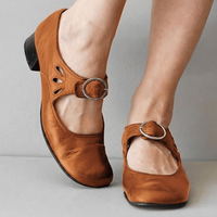 Damen Sandalen Riemen Schnalle Freizeit Alltag in Braun