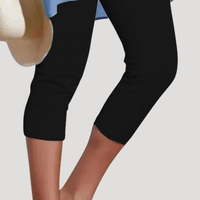 Brunhilde | Damen Capri Leggings 3/4 Länge in Schwarz