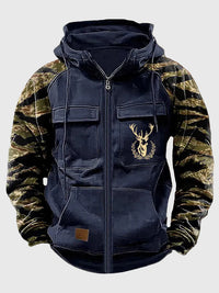 Neil | Herren Kapuzenjacke mit Taschen und Kordelzug in Marineblau