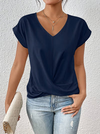 Cleo | Lässiges T-Shirt mit Sweetheart-Ausschnitt in Blau