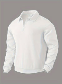 Rafael | Vintage-Zip-Pullover mit geometrischem Design in Weiß