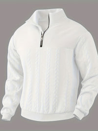 Roberto™ -Vintage Herrenpullover mit Reißverschluss in Weiß