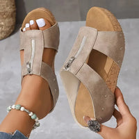 Marie | Orthopädische Sandalen mit Keilabsatz in Beige