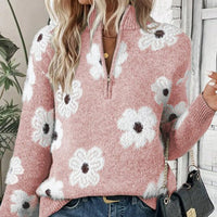 Lena | This Moderner Damenpullover Half-Zip bequem in Rosa
