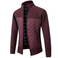 Mason | Herren Cardigan mit Stehkragen und Taschen in Burgunder