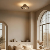 Runde Decken LED Lampe Dimmbar Modernes Zuhause in Schwarzes Chrom