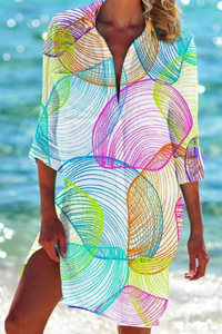Cerena | Damen Strandbluse Hemdkragen Maritimer Print in Farbe 10