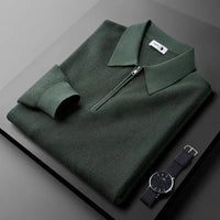 Charlie | Herren Gerippter Reißverschluss Hoodie in Grün