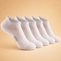 Damen-Kompressions-Sportsocken – Atmungsaktiv und bequem für Aktivitäten und den Alltag in 5 Paar Weiß