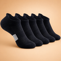 Damen-Kompressions-Sportsocken – Atmungsaktiv und bequem für Aktivitäten und den Alltag in 5 Paar Schwarz