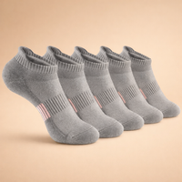 Damen-Kompressions-Sportsocken – Atmungsaktiv und bequem für Aktivitäten und den Alltag in 5 Paar Grau