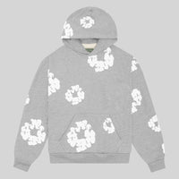 Cornelia | Damen Lässiger Blumenprint Hoodie in Grau