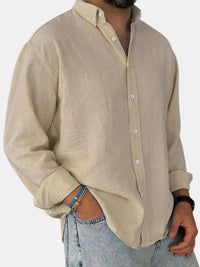Nicholas | Herren Klassisches Button-Down Hemd in Beige