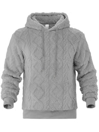 Men's Casual Sports Fleece-lined Hoodie in Grau