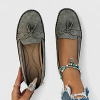 Stefanie | Damen Ballerinas Flache Sohle Gummi – Klassische Ballerinas Komfort 2026 in Grau