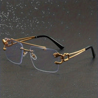 Retro-Stil Rahmenlose Sonnenbrille für Herren | Ideal für den täglichen Gebrauch im Freien in Transparent