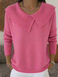 Lucia | Warmer Pullover mit weichem Kragen in Rosa
