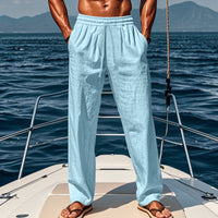Wayne – Atmungsaktive Baumwolle undlockere Freizeit Sporthose in Hellblau