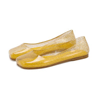 Damen-Ballerinas aus Glitzer-Gelee in Gold