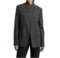 Damen Blazer mit Stehkragen und asymmetrischem Verschluss in Grau