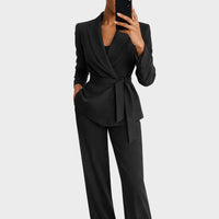 Damen-Blazer und Hosen-Set in Schwarz