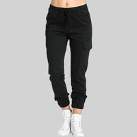 Damen Cargo-Jogger-Hose mit Kordelzug in Schwarz