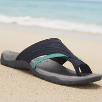 Damen Flip-Flops Sandalen Zehentrenner in Blau