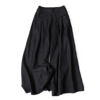 Damen Hose mit Weitem Bein und Hoher Taille in Schwarz